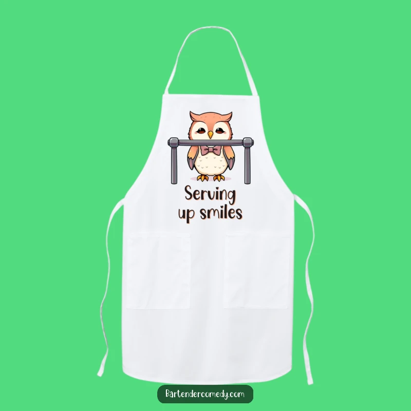 Funny Cute Owl Bartender Apron: Serve with Style & Humor Gift!