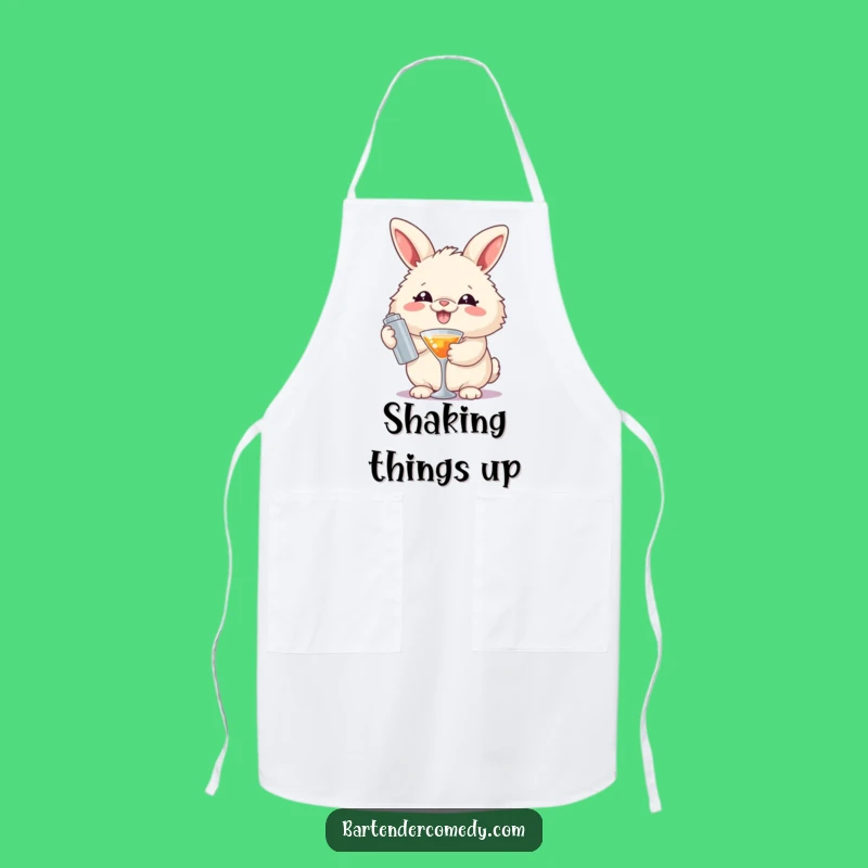 Funny Rabbit Mixologist Apron: Cook or Mix Drinks with a Grinning Pal!