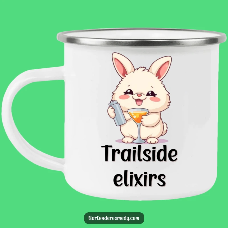 Adventure Ready Funny Rabbit Mixologist Camping Mug: Sip and Smile!