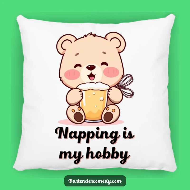Funny Cheerful Bear Cub Pillow: Cozy Comfort & Happy Vibes Gift!