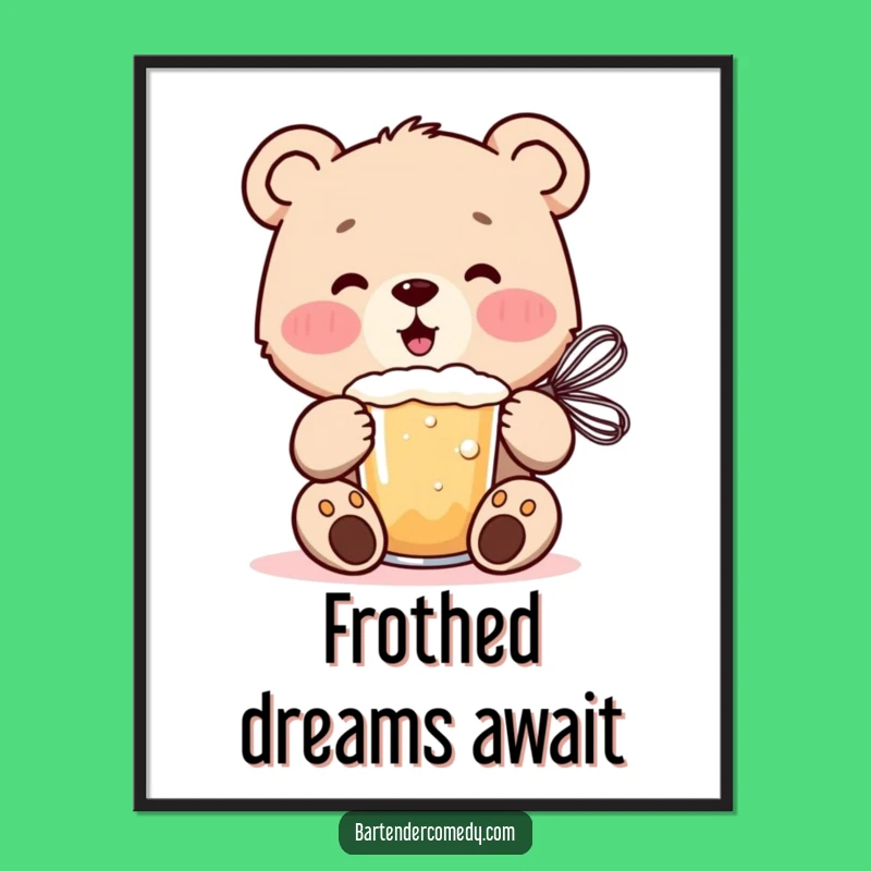 Funny Cheerful Bear Cub Digital Art: Instant Joy for Your Space!