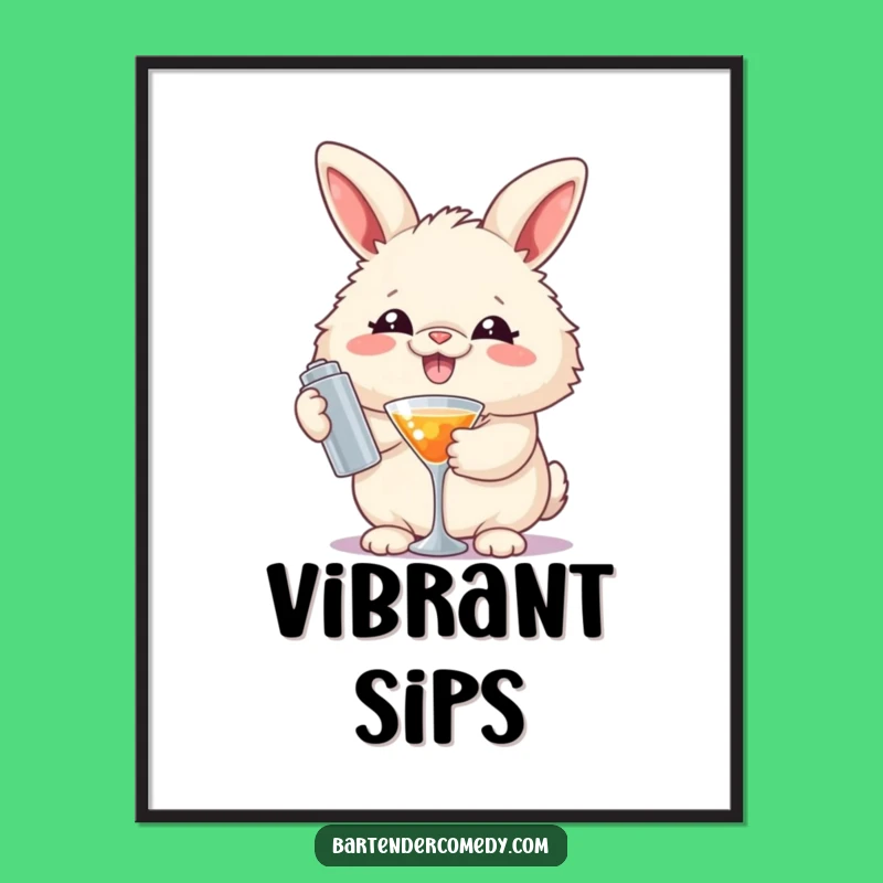 Funny Rabbit Mixologist Digital Art: Instantly Add Cheers and Laughter!