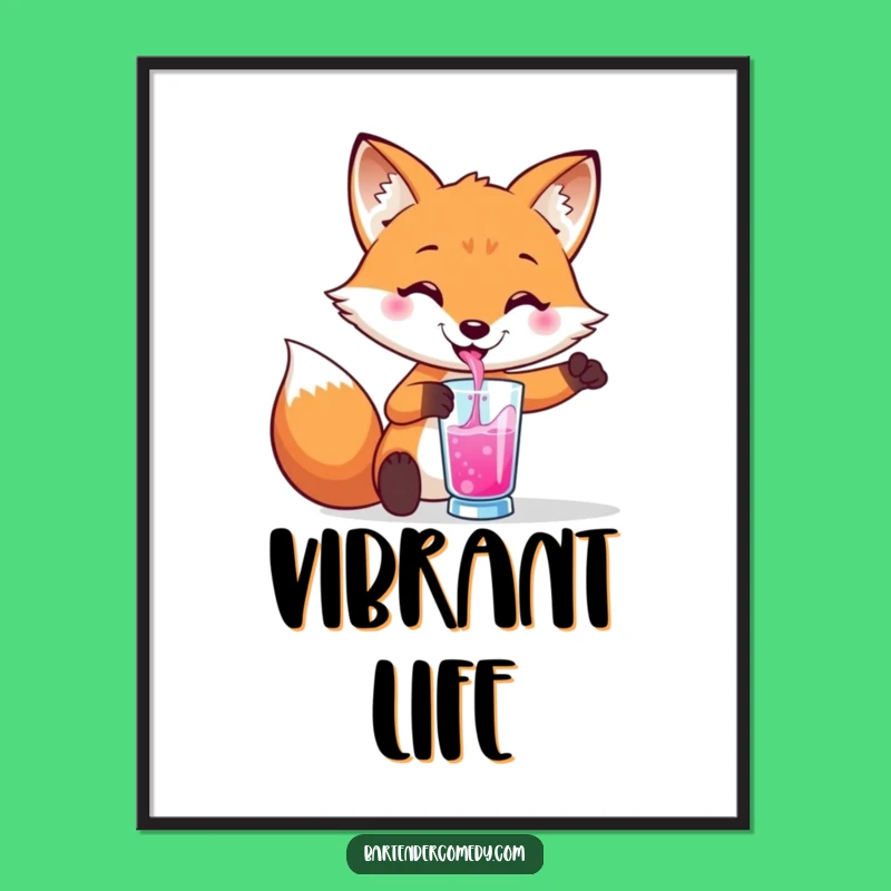 Funny Fox Bartender Poster: Add a Dash of Whimsy to Your Walls!