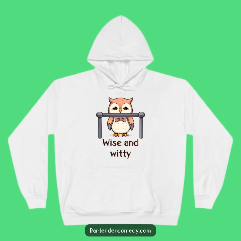 Funny Cute Owl Bartender Hoodie: Cozy Style & Laughter Gift!