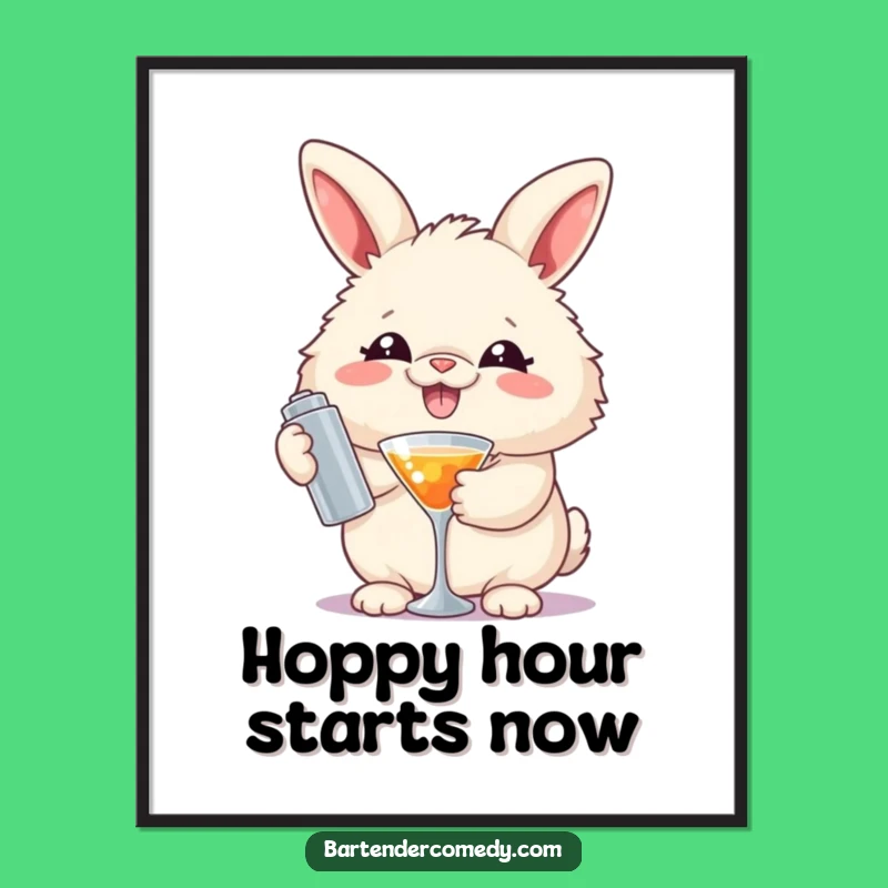 Funny Rabbit Cocktail Shaker Printable Wall Art: Free Downloadable Humorous Decor