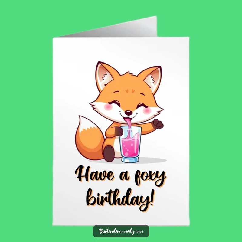 Fox Birthday Card Free Printable: Pouring Fun Downloadable Gift