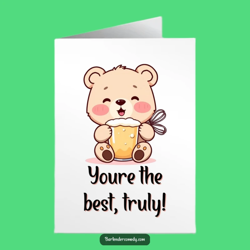 Free Printable Bear Cub Congrats Card - Frothy Success, Humorous Downloadable