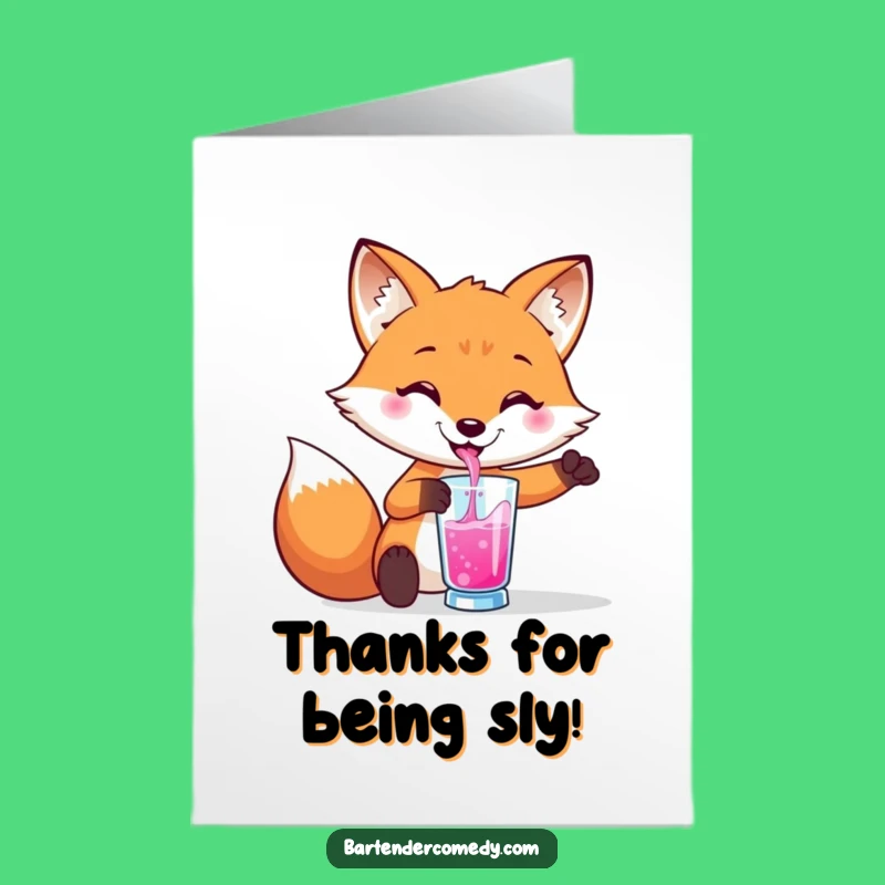Funny Thank You Card Free Printable: Fox Pours Gratitude