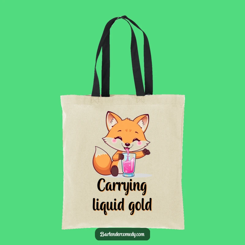 Funny Fox Bartender Tote Bag: Carry Your Essentials with a Splash!