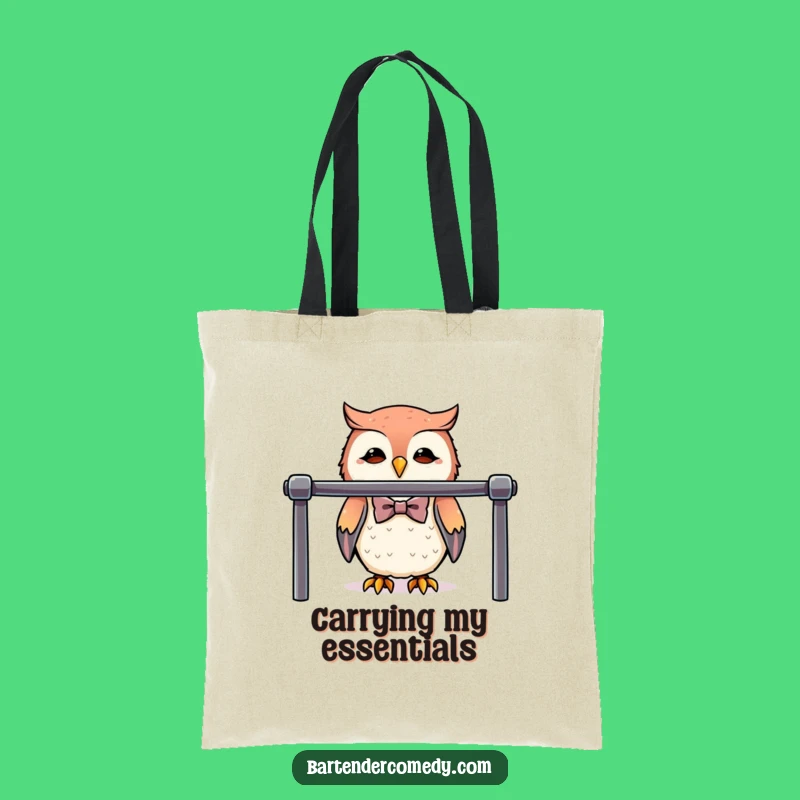 Funny Cute Owl Bartender Tote Bag: Carry Essentials with Flair!