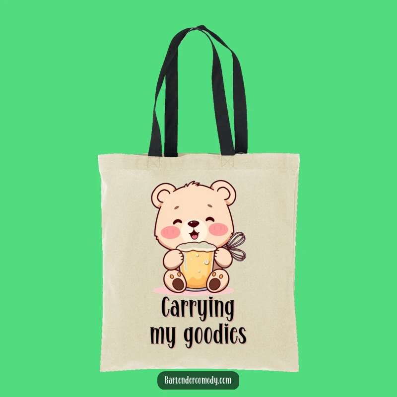 Funny Cheerful Bear Cub Tote Bag: Carry Your Essentials with Joy!